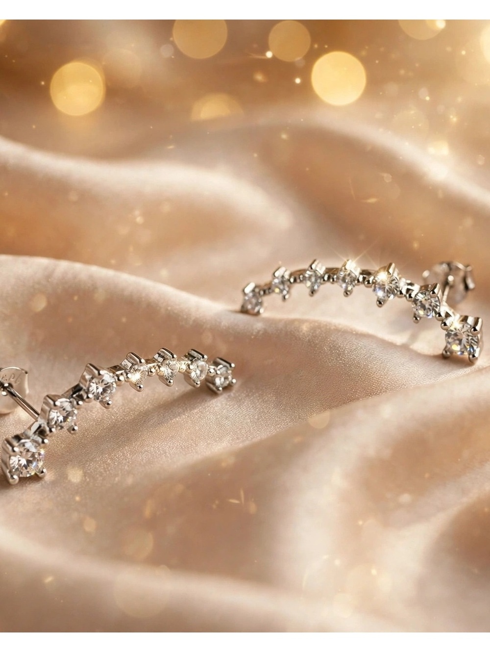 Crystal Ear Climber Earrings – 1", Crawler Studs